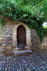 Wooden door in an old fashioned way