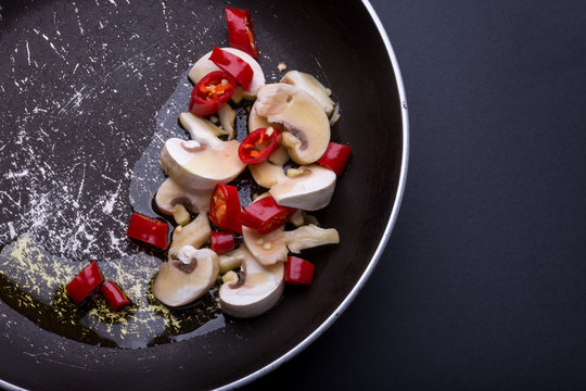 mushroom pepper olve oil