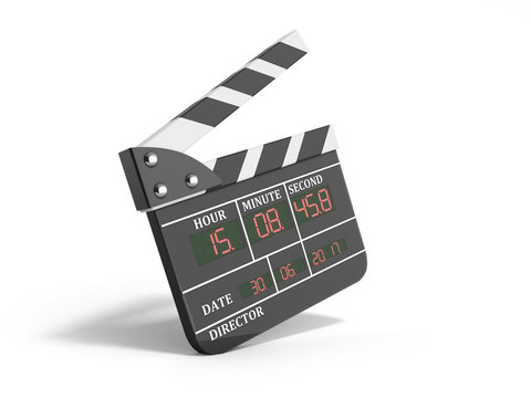 movie clapper board high quality 3d render isolated on white