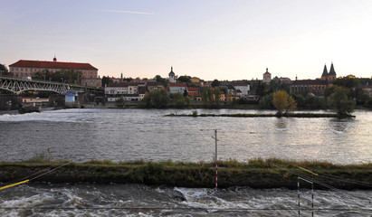 Long shot of the buildings