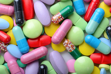 pills isolated on white background
