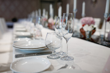 Formal dinner service at a wedding banquet