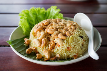 Traditional Thai fried rice with pineapple.