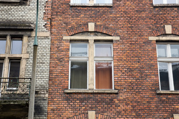 Facade of old brick building