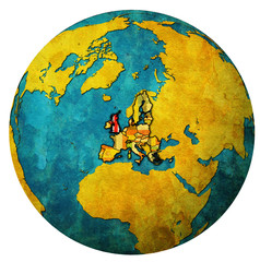 united kingdom territory with flag over globe map