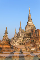 Fototapeta premium Wat Phra Si Sanphet Temple in Ayutthaya Historical Park, Thailand