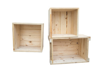 Old Wooden box isolated on white background