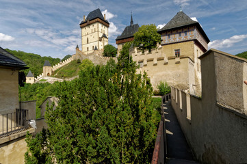 Trees and grass around the monumental tower