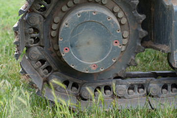 Fototapeta na wymiar macro detail of wheel track