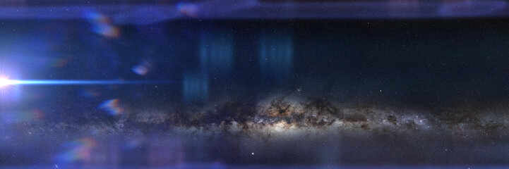 bright star in front the beautiful Milky Way galaxy 