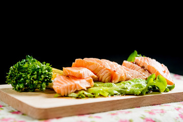 Salmon Tataki Japanese food salmon fillet