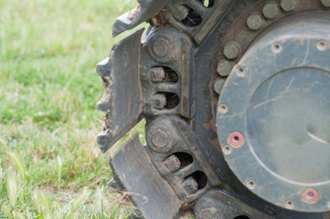macro detail of wheel track
