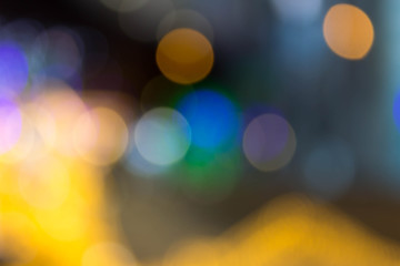 Festive bokeh background. Bright and colorful lights. Celebration atmosphere.