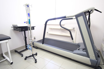 The image of treadmill  in a medical room