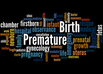 Premature birth, word cloud concept 3