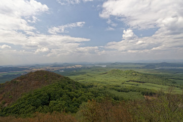 Naklejka premium View of the mountain full of green trees