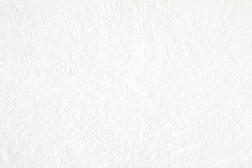 Crumpled white mulberry paper textured background, detail closed up