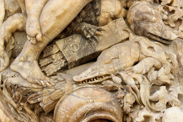 Detail of a portal of Palacio de Marques de Dos Aguas, known as the National Museum of Ceramics and...