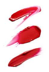 red smear paint of cosmetic products