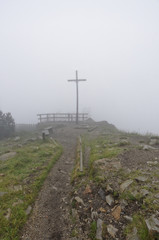 Small pathway to the cross