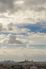 Panoramic view of Paris with the butte Montmartre in background.