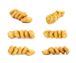 Breaded chicken nugget composition isolated