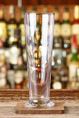 Empty cocktail glass at the bar