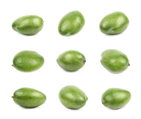 Ripe green mango fruit isolated
