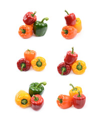 Pile of peppers isolated