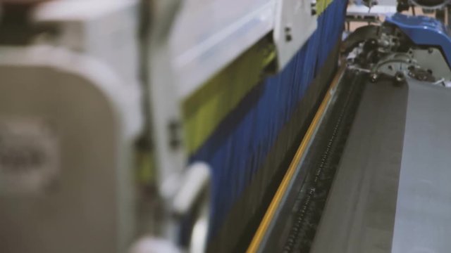 Manufacture Industrial Textiles Production Line with Automatic Weavers in a Factory