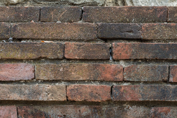 Grunge brick wall background. Background of old vintage brick wall