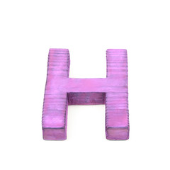 Single sawn wooden letter isolated