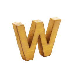 Single sawn wooden letter isolated
