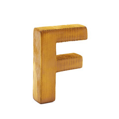 Single sawn wooden letter isolated