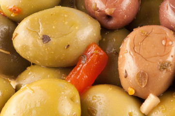 macro background of olives