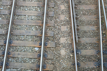 Railway rails crossing