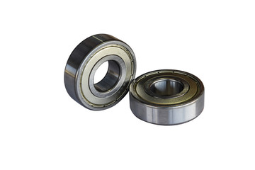 Steel ball bearings isolated on a white background