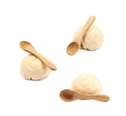 Ball of raw dough isolated