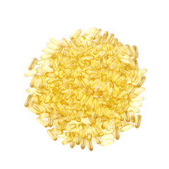Pile of softgel pills isolated