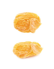 Single dried apricot isolated