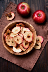 Apples chips, top view