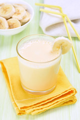 Banana milkshake in glass