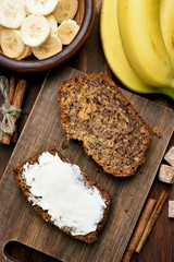 Slices of banana bread