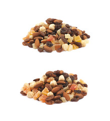 Nuts and dried fruits mix isolated