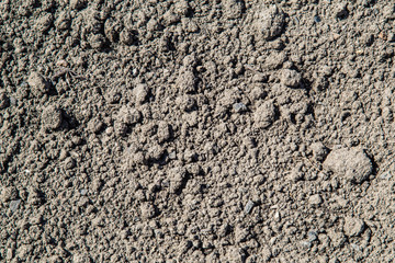 The texture of dry soil without plants