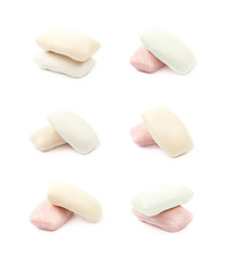 Two pieces of soap isolated