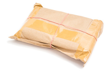 wrinkle parcel on white background