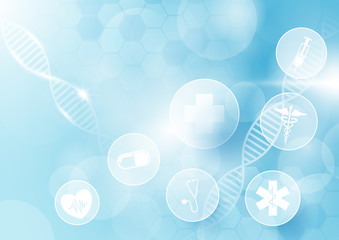 Abstract geometric shape medicine and science concept background. Medical Icons