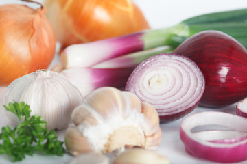 Garlic and onion. Healthy food.