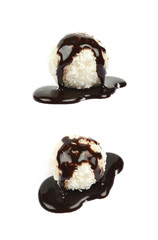 White chocolate ball candy isolated